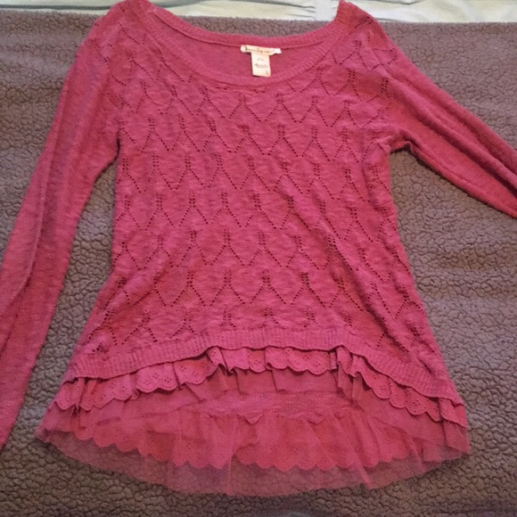 American Rag Sweaters - Long sleeve plum/ muted pink sweater